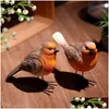 Decorazioni da giardino 2 pezzi/set Resin Robin Birds RedBreast Mockingbird Decorazioni per la casa Figurine per la fattoria per animali da fattoria Gift 240411 DHIO2