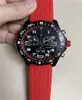 2021 Nouvelles arrivales Watch Watch Watch Wartz Stophatch Watchs en acier inoxydable Read Black Man Chronograph Wristwatch 48 mm Strap en caoutchouc B189578901