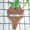 Designer Womens Fashion Message de bain confortable Bikinis de plage réversible Souet du maillot de bain STRIE LETTER MODÈLE DE BAINS SIIT