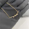 S925 Silver TiffanyJewelry Heart Pendants Collier de nœud papillon avec collier de nœud diamant