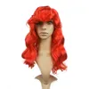 Sirena Ariel Princess Red Long Roll Wig Cospaly Red Anime con parrucca a stella