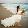 Seksowne dwa kawałki suknie ślubne plażowe 2024 Top docelowa zbiorowa boho panna młoda sukienka seksowna spaghetti paski ślubne sukienki cywilne cywilne bohemian country vestios de novia chic