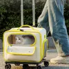 Caja de transporte de mascotas transpirable portátil con caja de aviación de mascotas de gran capacidad, equipaje de gato al aire libre y perro equipaje a gran capacidad Push-pull Pet Crane 2024 NUEVO 429