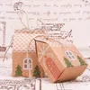 Present Wrap 25st House Shaped Christmas Candy Boxes Kraft Paper Festive Bag Food Snack Chocolate Container