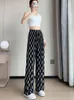 Frauenhose Sommer Frauen Draw String gerade Bein Vintage Low Rise Striped Print Lounge Mädchen Hosen Streetwear Y2K Frauen