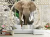 Sfondi 3D Design murale Design cinese Elefante classico Custom PO Sfondi Decorazione stereoscopica della casa stereoscopica