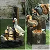 Garden Decorations Duck Squirrel Water Solar Power Harts Patio Fountain Design With Light Gardening Outdoor Present Present 240411 Drop D DH4MX