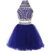 Courts robes de bal en deux pièces 2021 Robes en cristal en cristal Sweet 16 Robes licolon Junior Puffy Tulle Homecoming Graduation Robes 260Z