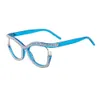Modna diamentowa sztyfowana rama okulary, odpowiednia do krótkowzroczności żeńskie okulary optyczne, okulary przeciwsłoneczne H513-14