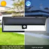 118 Luci a parete solare a LED Imploratura impermeabile del movimento PIR Accensione giardino lampada solare a LED a LED 3 MODI POLCI