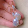 Boucles d'oreilles en peluche naturelle Baroque blanche perle perle perles d'oreille dorée Hoop Clip de mariée Clip-on Gemstone Men Modern Chandelier Bohemian