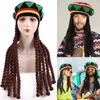 COS WIG BRAID Beret Jamamican Hat Yarn Halloween Hat Dirty Braid Reggae Kolorowy kapelusz Rasta