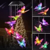 Mom Mothers Day Grand-mère Cadeau, Winzwon Butterfly Wind Chimes Outside Solar Lights Outdoor Decor Hanging Mobile Garden Patio Yard Porch Decoraion Birthday