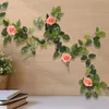 Decorative Flowers Artificial Rose Vines Pography Prop Vine Hanging Faux Leaves Floral For Party Home Backdrop Wall Decor