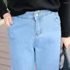 Dames jeans 2024 dames dunne sectie ademende en comfortabele casual brede been vrouwen losse grote werven broek dame
