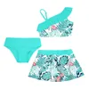 Ensembles de vêtements de 4 à 14 ans Enfants et filles Tankini avec 3 débiles de débardeur à chariot et jupes d'été de noix de bain d'été et Swimwearl2405