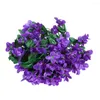 Decorative Flowers Violet Artificial Leaf Garland Vine Fake Foliage Flower Wall Hanging Basket Orchid Wedding Party Home Decor