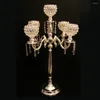 Ljusstakar 76 cm hög bröllopslandelabra mittpunkt 5-armar kristallhållare dekoration 2 st/parti europe
