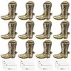 Frame 12pcs Place Card Holder retro Cowboy Boots Holder Resin PO Stand Creative Signs Stands Numero
