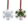 Julprydnad dubbelsidig sublimering Xmas Blank Tree Pendant Multi Shape Aluminium Plate Metal Hanging Tag Holidays Decoration Craft 0618