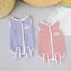 Abbigliamento per cani tuta per animali domestici abiti da sterilizzazione gatto a strisce uniforme gilet casual gallie