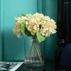 Decorative Flowers Artificial Fake Flower Plants Silk Hydrangea Arrangements Wedding Bouquets Decoration Plastic Home Kitchen Garden Party