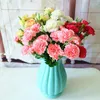 装飾的な花10ヘッド人工シルク牡丹カーネーションホームデコレーションウェディングマザーデイブーケ花嫁庭の偽の花