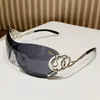 Luxuriöse 2024 Designer-Sonnenbrille Neue einteilige rahmenlose Sonnenbrille, personalisierte Y2K, modische Schlangenbrille, lustige Beine, Sonnenbrillen für Frauen