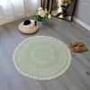 Ковры домашний декор гостиной спальня ковровое покрытие круглый ватный хлопковой льняная кисточка коврик