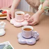 Canecas coloridas pérolas envidraçadas de cerâmica de café xícara de chá de chá de chá de chá de casamento