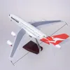 Diecast Resin 1160 Scale CM A380 Air Bus Passenger Aircraft Australia Airplane Modèle Qantas Airways avec feux de cabine Cabinet 240510