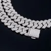 Mens Link 15mm 3 rader Miami Iced Out Diamond Cut Moissanite Cuban Chain Sterling Sier 14K Gold Hip Hop Jewelry