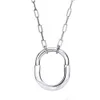 S925 Silver Tiffanyjewelry Heart Pendants Fashion Horseshoe Titanium Lettera in acciaio Collana popolare Populari a ciondolo a sospensione rotonda personalizzata
