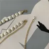Waist Chain Belts New Womens Belt Shell Pearl Decoration Thin Metal Hundred Pieces Matching Dress Accessories Tight Corset Q240511