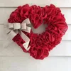 Decorative Flowers Home Heart-Shaped Red Garland Pendant Valentine'S Day Hanging Cloth Pleat Props Yard Fence Festival Decoration