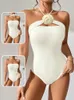 Swimwear da bagno femminile Black One Piece Swimsuit Woman Bandeau Luxury Korea Style Bride Beachwear Body Monokini Body Bikini Female 2024 2024