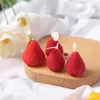 5 pezzi Candele 4 pezzi Candele aromatiche decorative alla fragola Strawberry Candele profumate di cera di soia per il compleanno Candela per matrimoni