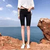 Jeans femminile 2024 Donna gamba larga in alto in vita alta ginocchio solido ginocchio in denim cortometraggi casual femmina skinny fit ladies vintage dritto z32