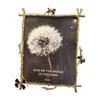 Frames Golden Alloy Po Modern Design Gold Plated Floral Framed Picture Frame TV Cabinet Desktop Decoration Family