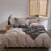 Conjuntos de ropa de cama de algodón Home Textile Bondeo mate Matte Conjunto de 4 piezas Tecnología de cuerda de color sólido Estilo japonés