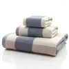 Towel 3pcs Green Plaid Bath Set Premium Large Hand Pack Of 3 Blue Gift Men Towels