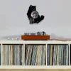 壁の時計私は猫のビニールLPアルバム再利用レコードクロックフラッフィーラグドール猫ペットアニマルシルエットLEDバックライトタイムピースユニークなギフト