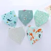 Bibs Burp Cloths 5 pieces/set baby bib triangle double cotton Bandana bib baby boy and girl Babado feeding baby bib baby diaper baby Saliva towel d240513