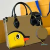 Graffiti -Umhängetasche Totebag Designer -Tasche Großkapazität Einkaufshandtasche Cartoon Tierdruck Gold Hardware Reißverschluss Brieftasche Frauen Münze Geldbörse abnehmbares Riemen