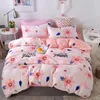 Ensembles de literie Blue Geometric Grid Set Brief Style 4pcs Lits-lin lin Euro Home Textiles Printing Bedclothes Pillow Base LHM16