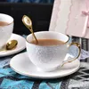 Set di stoviglie Bone China Coffee Tagus Breakfast Latt Milk Tazza di tè bevande con cucchiaio per cucine per bere per utensili Regali nuziali Eco-friendly