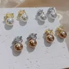 Stud estilo coreano Luxo de alta qualidade imitação clipe de pérolas em brincos para mulheres elegantes clipes de ouvido não perfurados Jewellry J240513