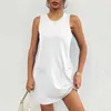 Casual Dresses Womens Sleeveless Mini Tank Dress Workout Sport Sundresses Athletic With 2 Pockets Vestido Robe Vestidos 2024