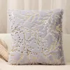 Pillow Soft Fur Cover 45x45cm Gold Printing White Grey Plush Decorative For Sofa Livingroom Decor Pillowcase