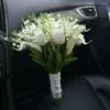 Kwiaty dekoracyjne Wysokiej jakości imitacja królewska lilia doliny Callas Tulip Turlas Holding Flower Bridal Wedding Bouquet sztuczny